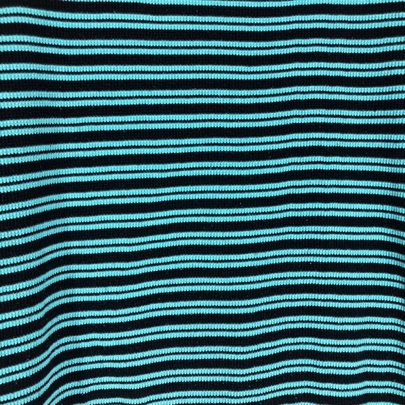 Eddie  Bauer navy and teal blue striped button shoulder sailor king sleeve M - Picture 8 of 12